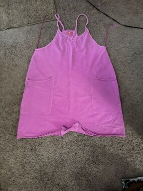 FP Movement by Free People Pink Romper with Front Pockets